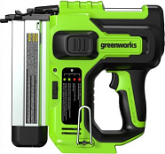 Гвоздезабиватель аккумуляторный GREENWORKS GD24BN (24В, б/щ, без АКБ и ЗУ, гвоздь 19-50мм, емкость 110шт, 100гв/мин, 3.05кг)