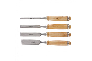 Набор долот-стамесок SPARTA (6-12-18-24 мм, плоские,  деревянные ручки)