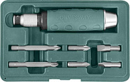 Ударная отвертка с битами JONNESWAY (10шт: SL8/10мм, PH2/3, 36мм, PH2/3, 80мм)
